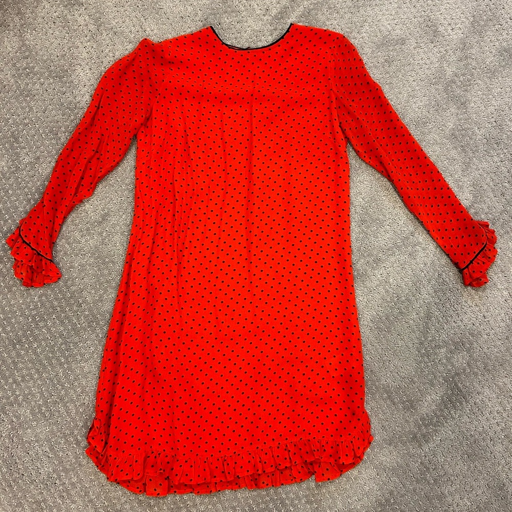Ganni Mullin polka dot red dress